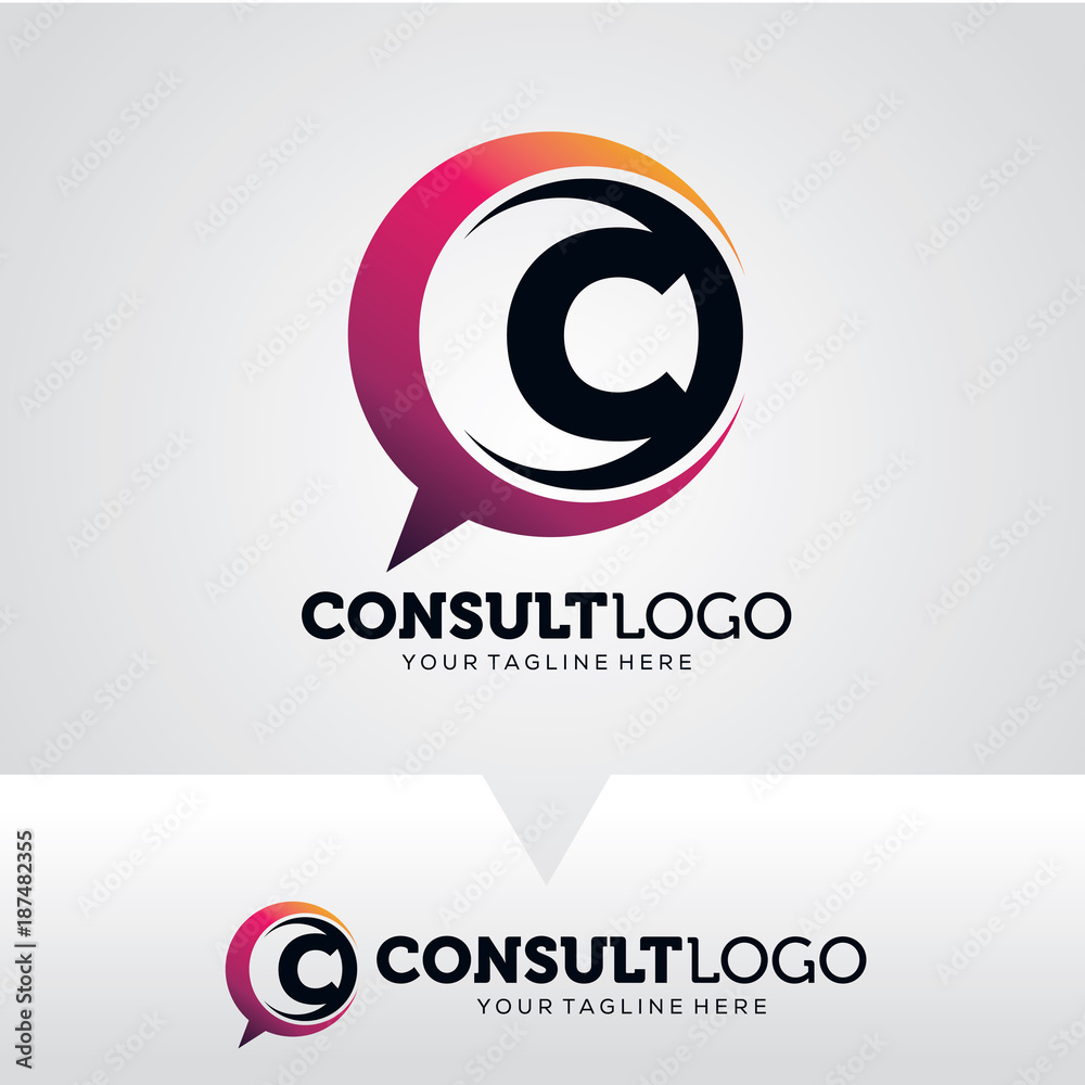 Letter C Consult Logo Template Design Vector, Emblem, Design Concept, Creative Symbol, Icon