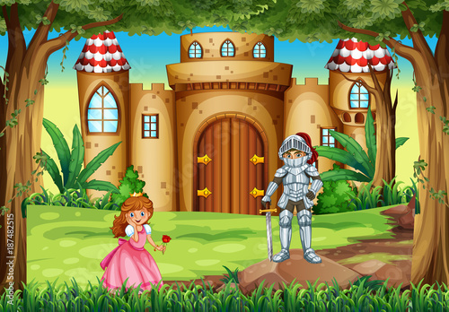 Scene with princess and knight