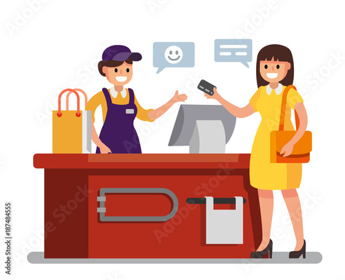 Woman Shopping in supermarket.