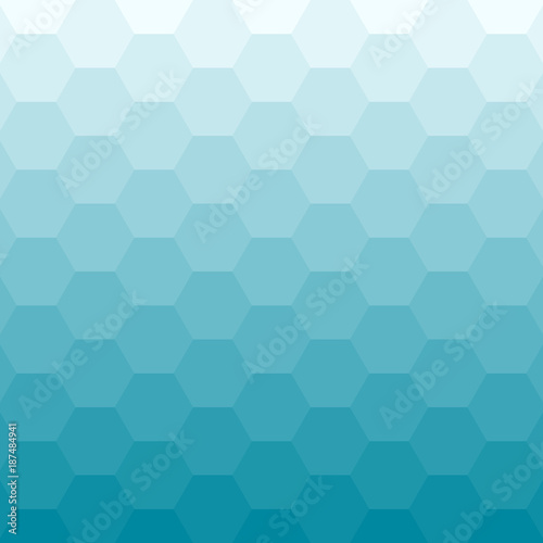 Abstract blue background with hexagons.