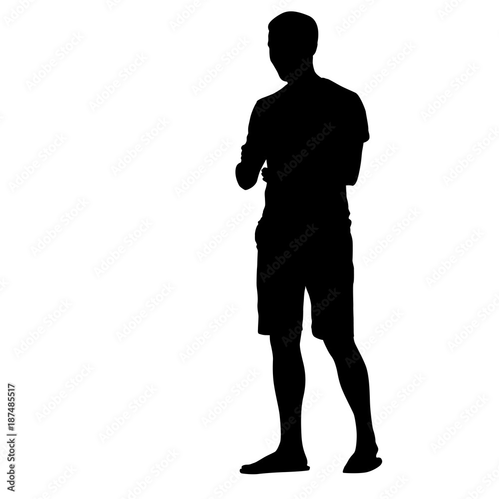 Silhouette of People Standing on White Background Silhouette of People Standing on White Background