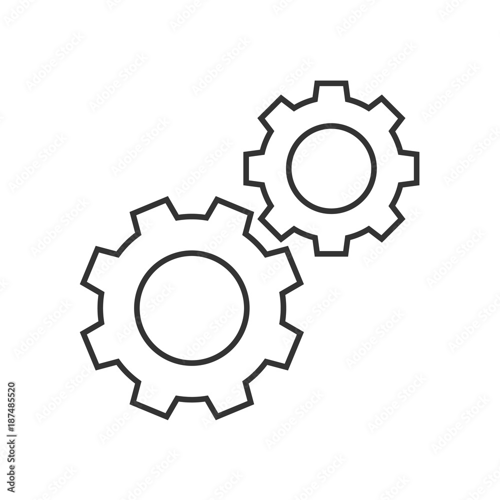 Cogwheels outline icon
