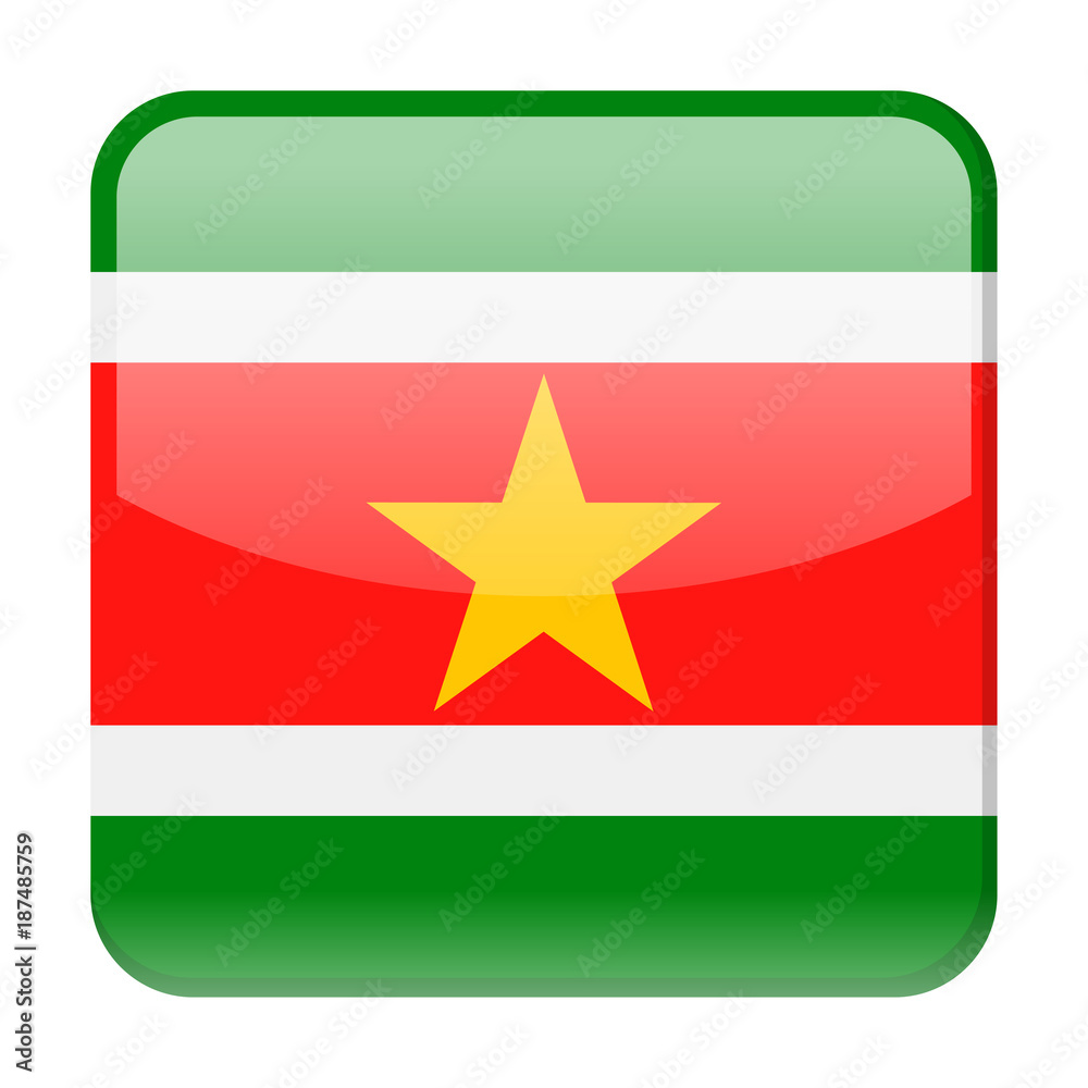 Suriname Flag Vector Square Icon Suriname Flag Vector Square Icon