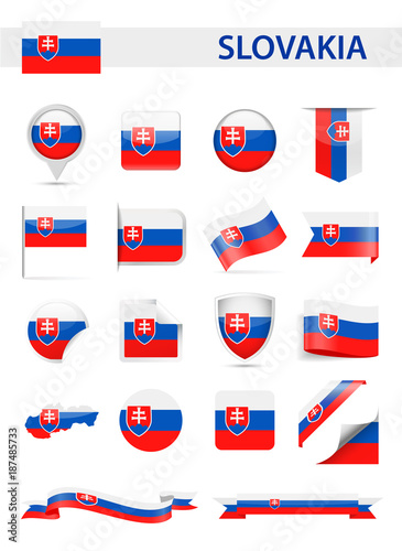 Slovakia Flag Vector Set