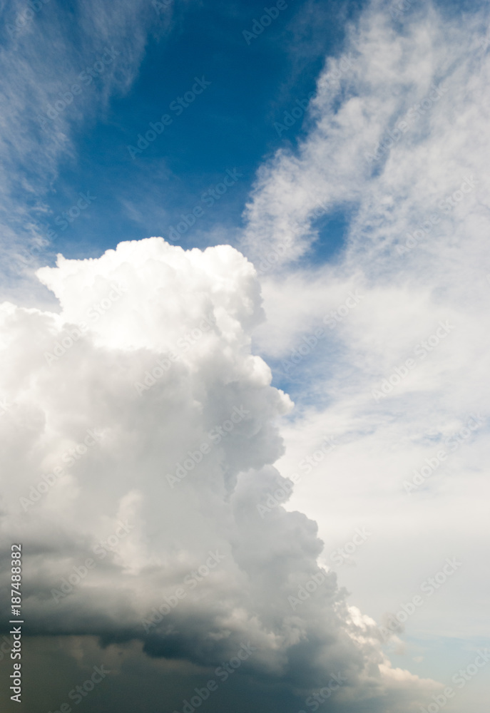 beautiful big white high clouds gray storm clouds before the rain blue sky summer day landscape magnificent beautiful big white high clouds gray storm clouds before the rain blue sky summer day landscape magnificent