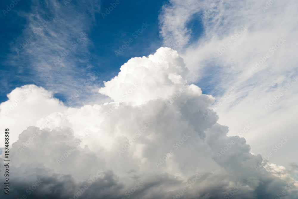 beautiful big white high clouds gray storm clouds before the rain blue sky summer day landscape magnificent beautiful big white high clouds gray storm clouds before the rain blue sky summer day landscape magnificent