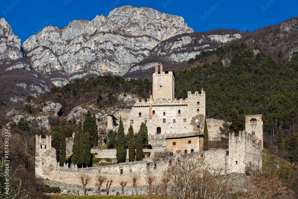 View of the Avio castle in Trentino, Italy