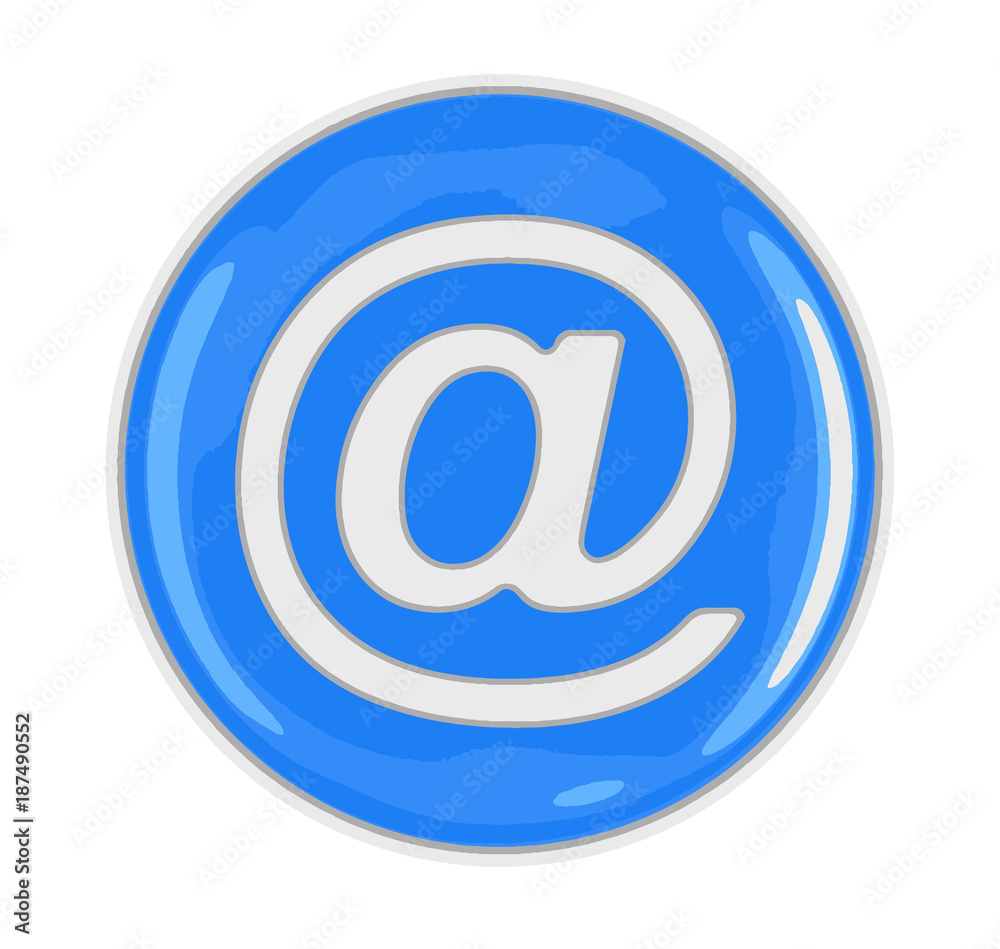 Button with E-mail sign. Image with clipping path Button with E-mail sign. Image with clipping path