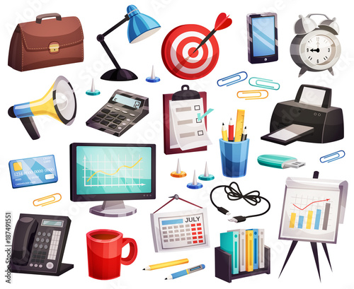 Business Office Accessories Symbols Collection 