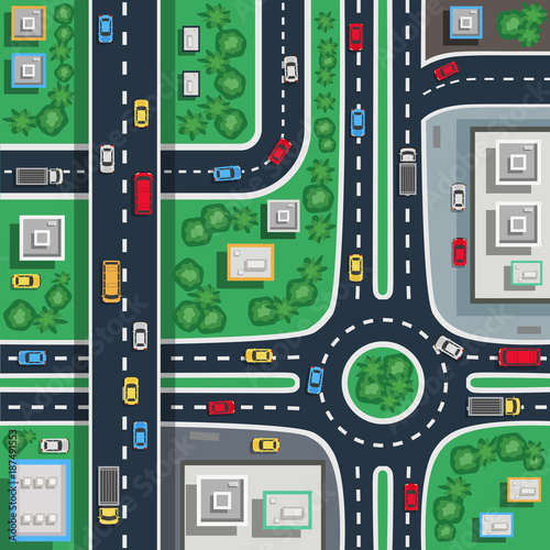 Traffic City Top Flat Poster