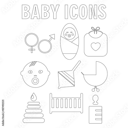 Perfect detailed baby icons made in vector