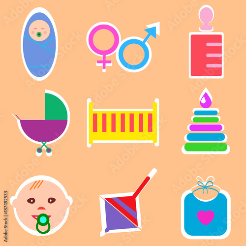 Perfect detailed baby icons made in vector