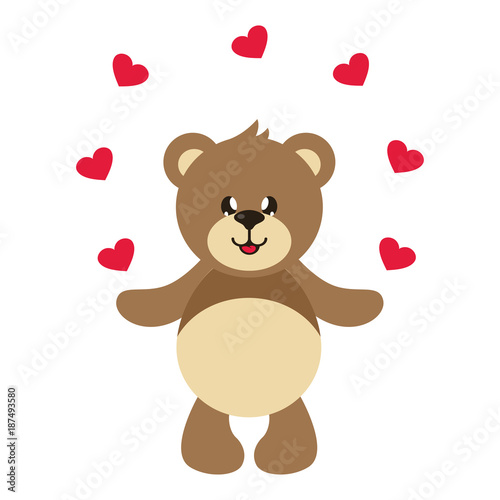 cartoon cute bear with heart