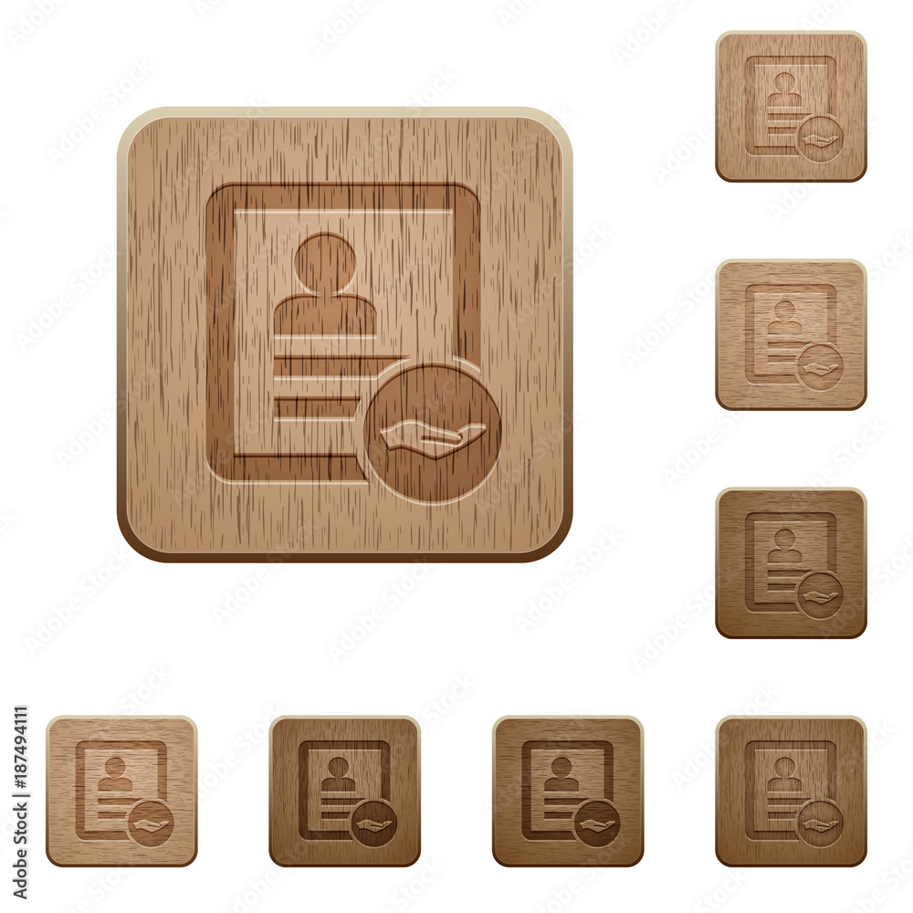 Share contact wooden buttons