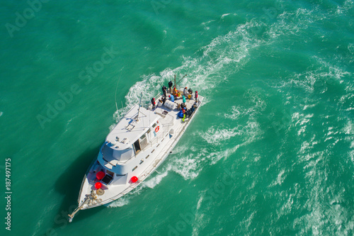 Aerial image of a fishing boat in the ocean © Felix Mizioznikov