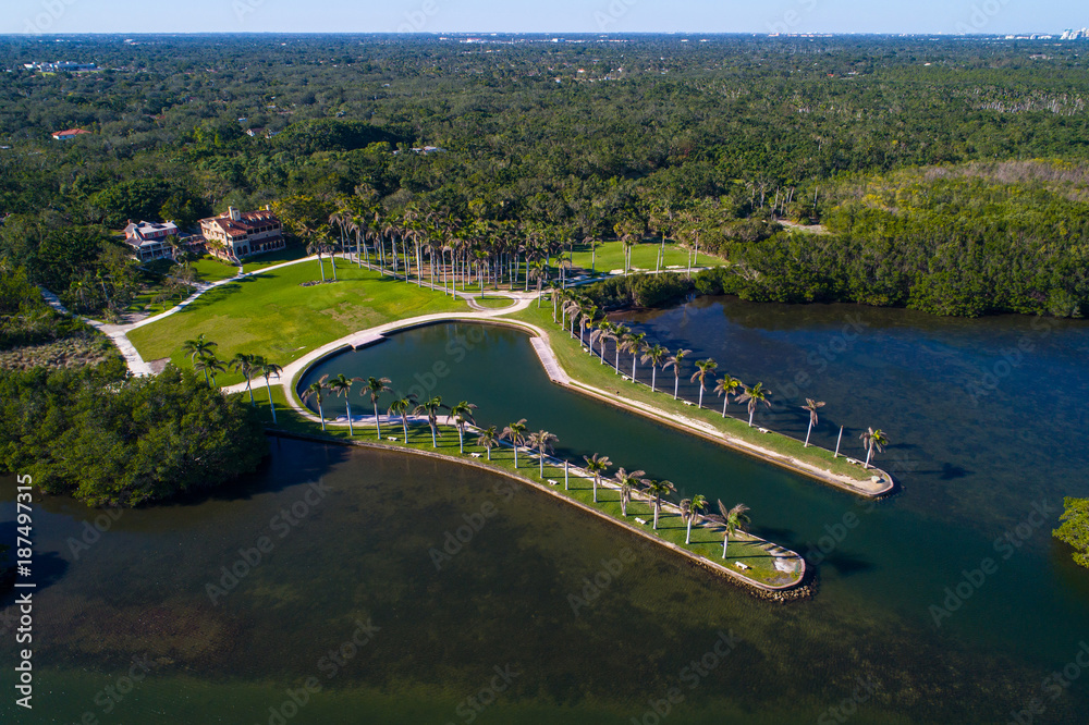 Aerial image of the historical Miami Deering Estate on Biscayne Bay Aerial image of the historical Miami Deering Estate on Biscayne Bay