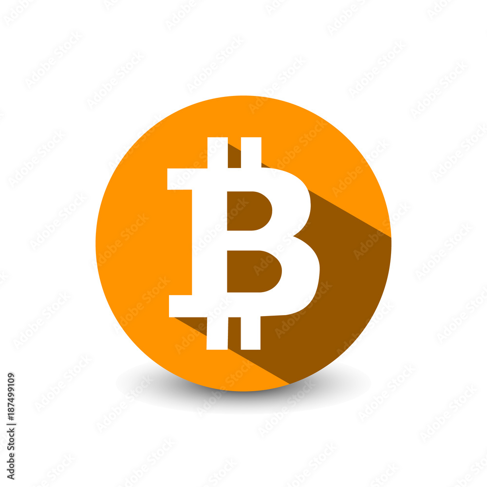 Crypto currency Bitcoin flat vector logo, icon for web, sticker for print. Crypto currency Bitcoin flat vector logo, icon for web, sticker for print.