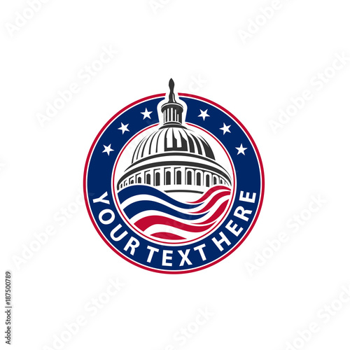 America Capitol Building Emblem Logo and Illustration