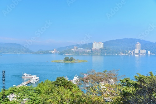 Aerial View of Sun Moon Lake on a Sunny Day photo