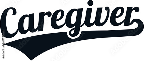 Cargiver word retro style