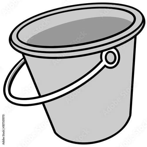 Bucket Illustration - A vector cartoon illustration of an empty Bucket.