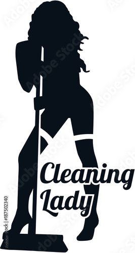 Cleaning lady silhouette hot