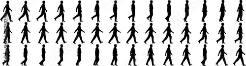 Business Man walking animation sprite sheets, Animation, loop animation, walk cycle, silhouette