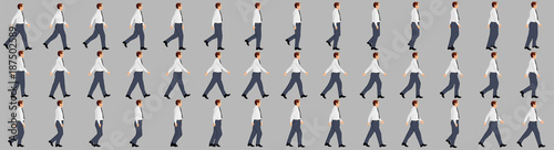 Business Man walking animation sprite sheets, Animation, loop animation, walk cycle, silhouette