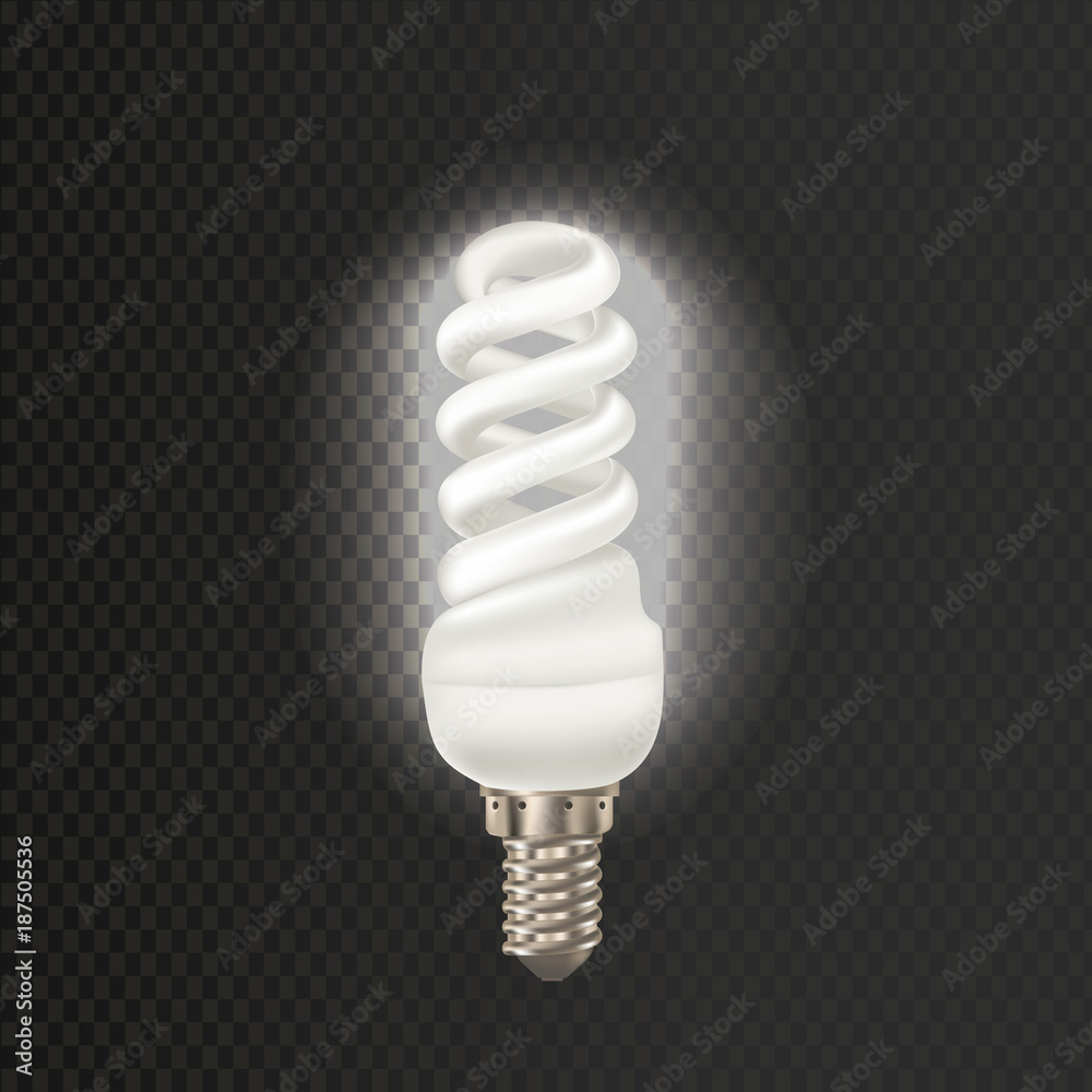 Light realistic fluorescent lamp. Economical, energy-saving light bulbs. Light realistic fluorescent lamp. Economical, energy-saving light bulbs.