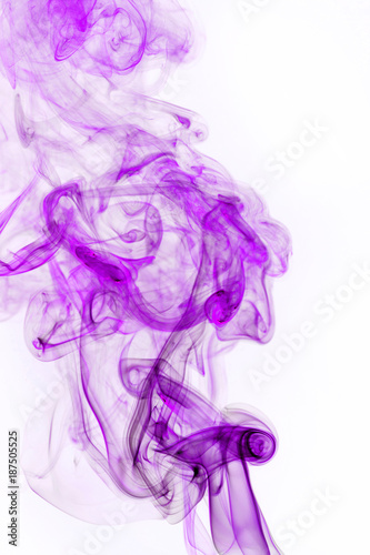 Colored smoke on the white background