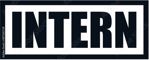 Intern stamp black and white