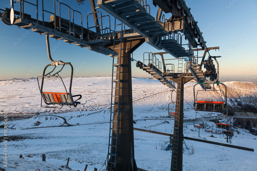 Ski lift in Sassotetto, Italy