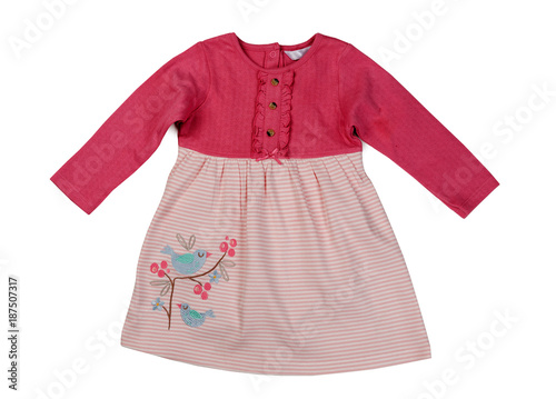Childrens dress for the girl. Isolate on white