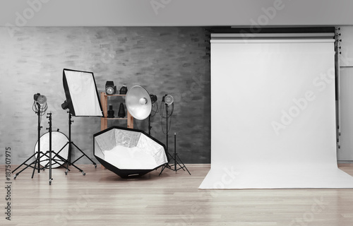 Interior of modern photo st...