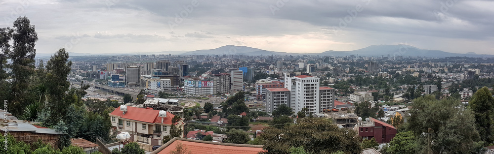 Panorama of the Capital City of Ethiopia, Addis Ababa