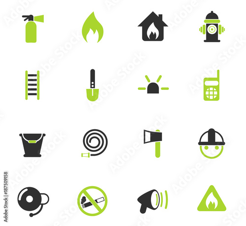 fire brigade icon set