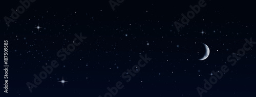 Obraz na płótnie Night sky with moon and stars w salonie