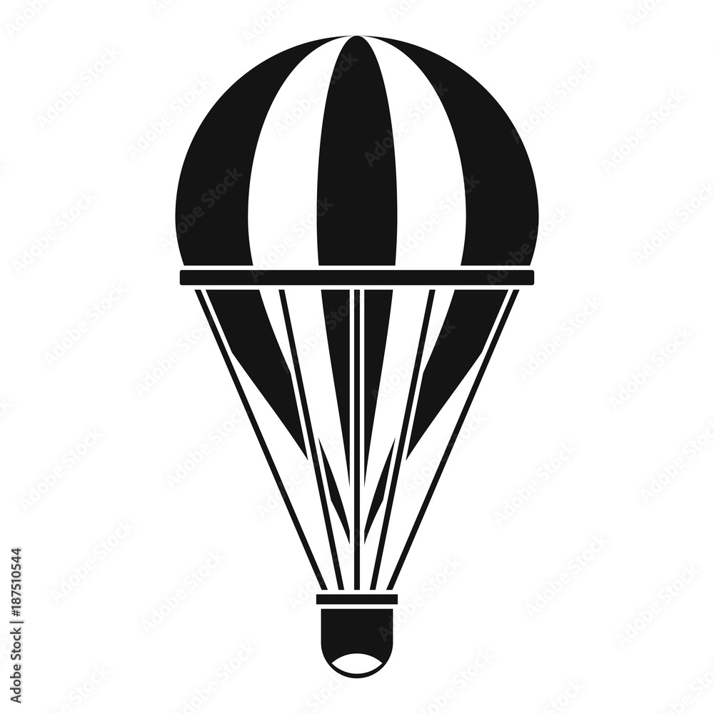 Hot air striped balloon icon, simple style Hot air striped balloon icon, simple style