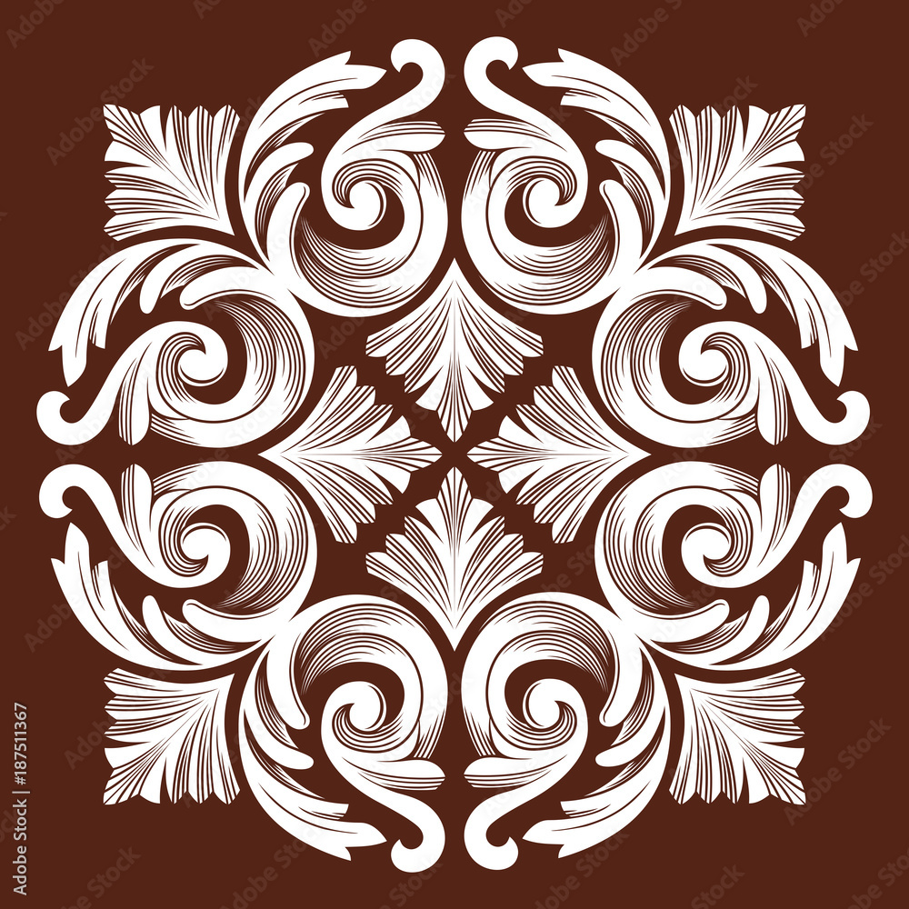 Floral pattern. Wallpaper baroque, damask. Seamless vector background.