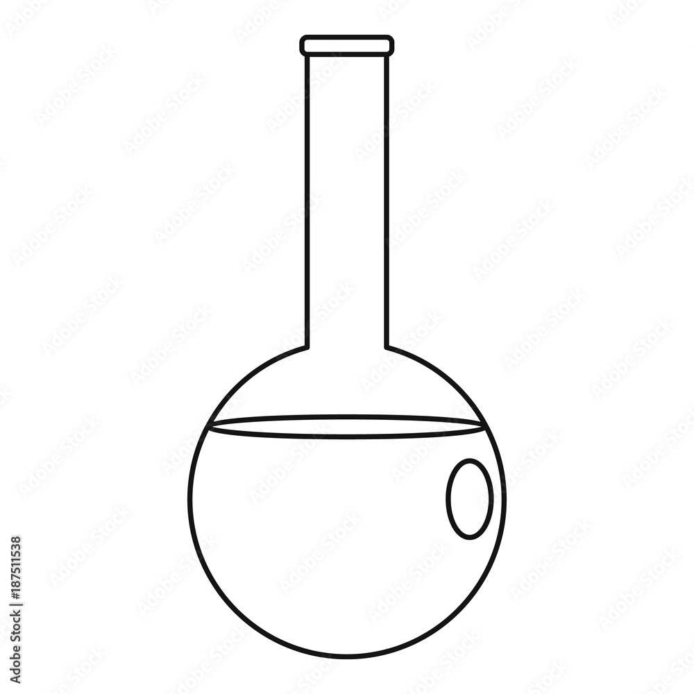 Chemical beaker icon, outline style Chemical beaker icon, outline style