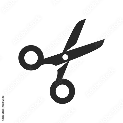 Scissors vector black sign on white background
