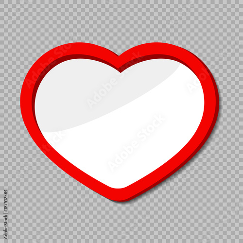 Photo frame on transparent. Photo heart shaped frame.