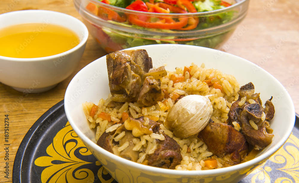 Asian rice - Plov with meat and carrot