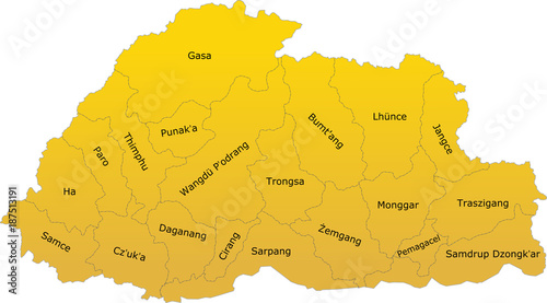 Vector map of Hungary regions 