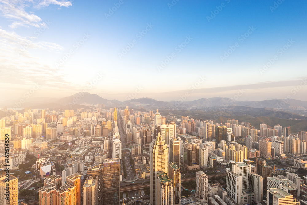 city skyline in shenzhen,china