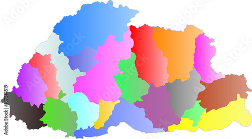 Vector map of Hungary regions 