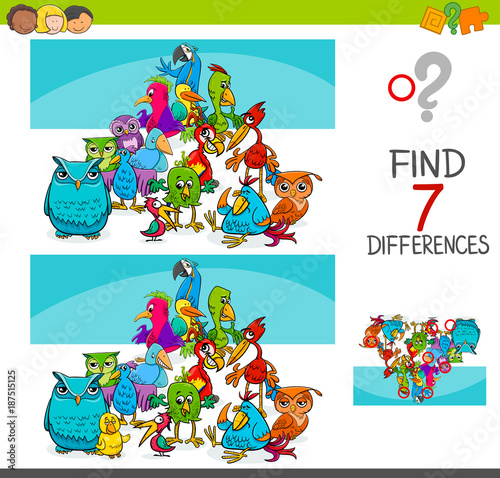 find differences with birds animal characters