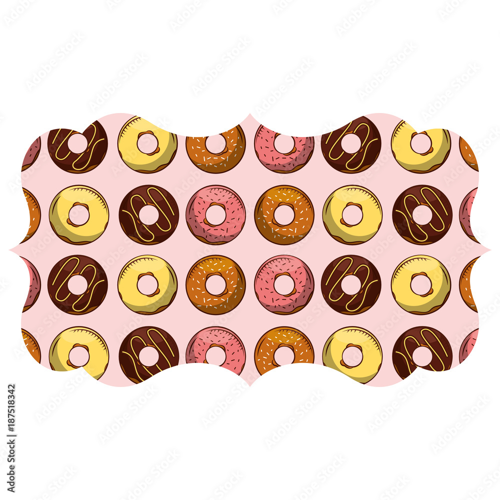 frame with donuts pattern background