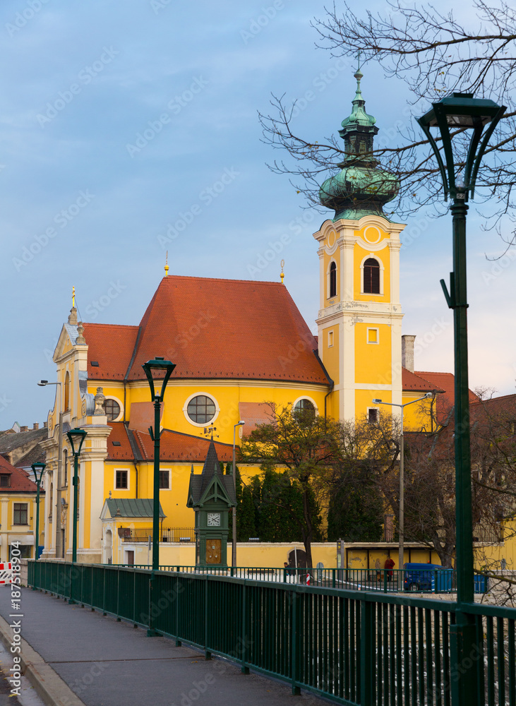 Church of the Carmelites is religion landmark of Gyor in Hungary