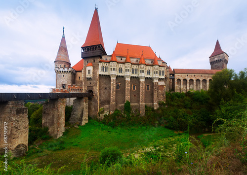 Corvin Castle on elevated rock, Romania